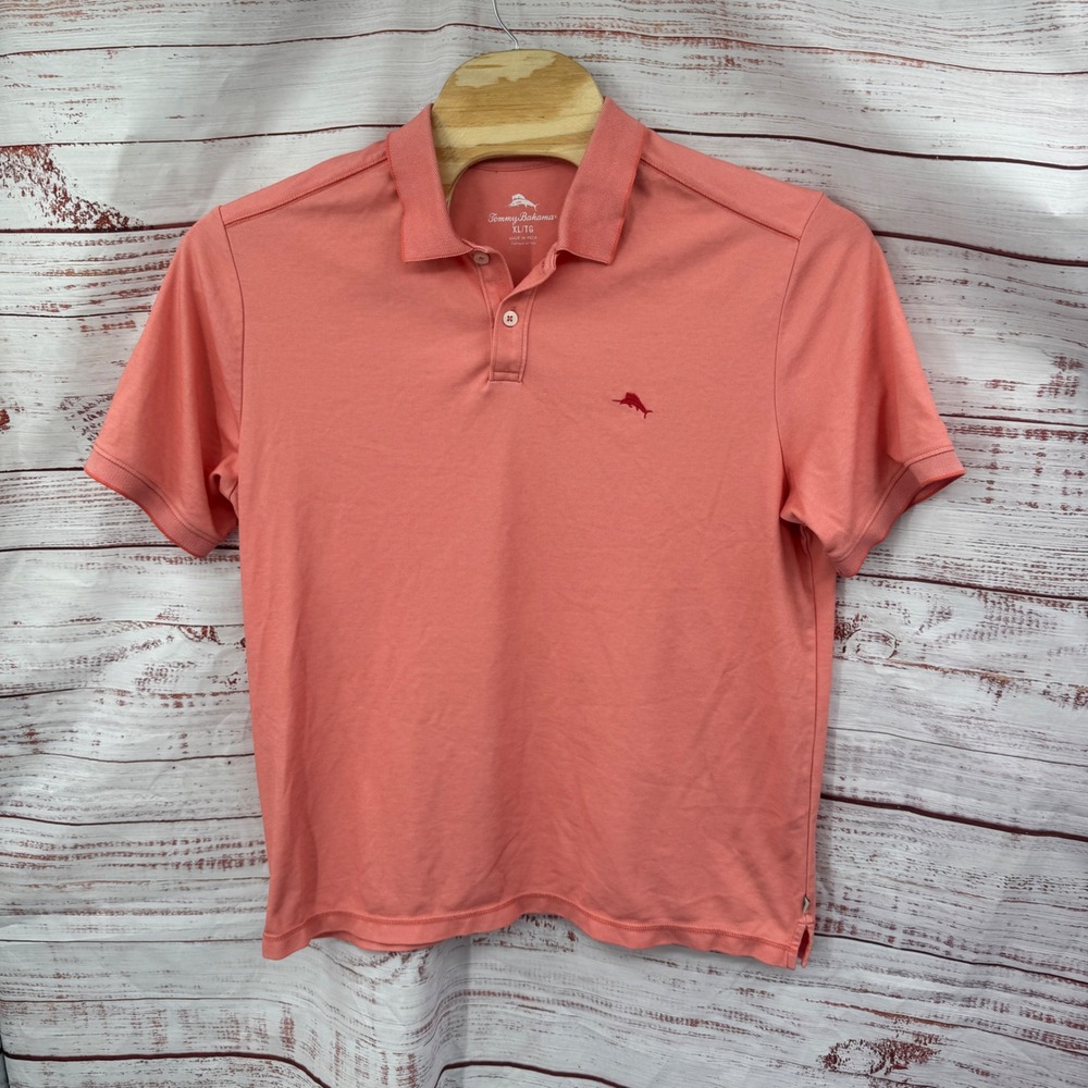 Tommy Bahama Pink Polo Shirt Mens Size XL Golf Casual Preppy - Picture 2 of 9